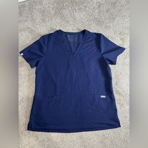 FIGS Casma 3 Pocket Scrub Top Women Medium Blue Stretch Medical Nurse Uniform